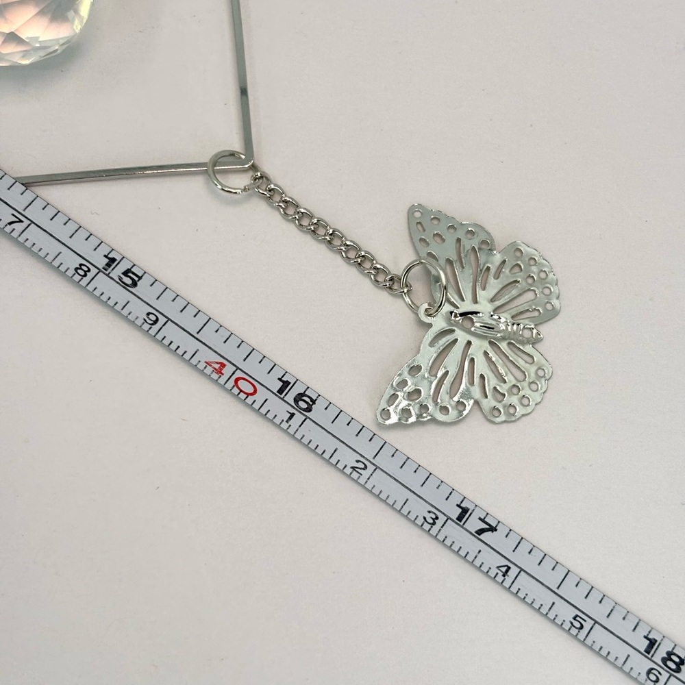 Butterfly Silver and Glass Crystal Sun Catcher NEW - Picture 5 of 5